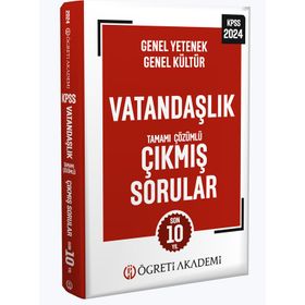 Öğreti Akademi 2024 KPSS Genel Yetenek Genel Kültür Vatandaşlık Tamamı Çözümlü Çıkmış Sorular Roman Boy