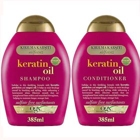OGX Keratin Oil Kırılma Karşıtı 385 ml Şampuan + 385 ml Saç Kremi
