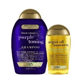 Ogx Purple Toning 385 ml Şampuan + Argan Oil 100 ml Saç Bakım Yağı