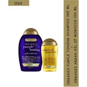 Ogx Purple Toning 385 ml Şampuan + Argan Oil 100 ml Saç Bakım Yağı