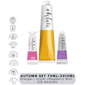 Ohlala Orange Mint 75 ml + Violet Mint 15 ml + Raspberry Mint 15 ml Autumn Set Diş Macunu