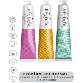 Ohlala Raspberry Cinnamon Fresh Mint Premium Set 3x75 ml Diş Macunu