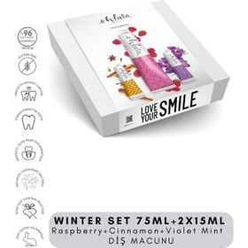 Ohlala Raspberry Mint 75 ml + Cinnamon Mint 15 ml + Violet Mint 15 ml Winter Set Diş Macunu