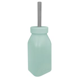 Oioi 200 ml 6+ Ay Powder Grey River Green Silikon Şişe ve Pipet