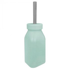 Oioi 200 ml 6+ Ay Powder Grey River Green Silikon Şişe ve Pipet