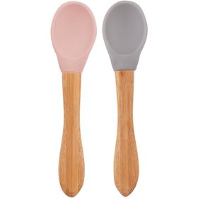 Oioi 2'li 9 Ay+ Pinky - Powder Grey Bambu Saplı Mama Kaşığı