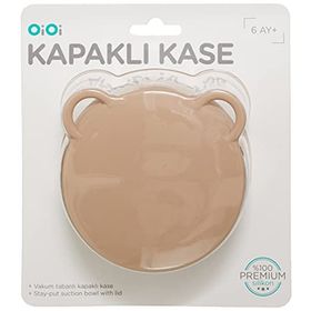 Oioi 6+ Ay Bubble Beige Vakum Tabanlı Silikon Kapaklı Kase