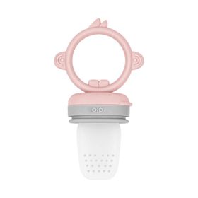 Oioi 6+ Ay Pembe Gri Silikon Püre Meyve ve Sebze Emziği