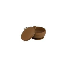 Oioi 6+ Ay Woody Brown Vakum Tabanlı Silikon Kapaklı Kase