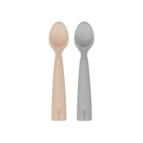 Oioi Bubble Beige – Powder Grey Nam Nam 2’li Silikon Mama Kaşığı