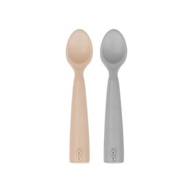 Oioi Bubble Beige – Powder Grey Nam Nam 2’li Silikon Mama Kaşığı