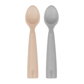 Oioi Bubble Beige – Powder Grey Nam Nam 2’li Silikon Mama Kaşığı