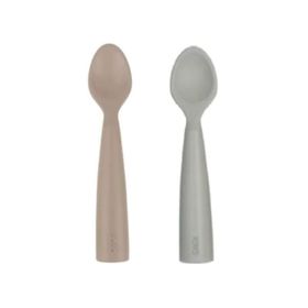 Oioi Bubble Beige – Powder Grey Nam Nam 2’li Silikon Mama Kaşığı