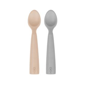 Oioi Bubble Beige – Powder Grey Nam Nam 2’li Silikon Mama Kaşığı