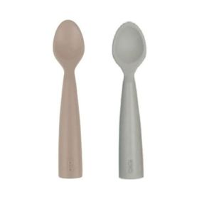 Oioi Bubble Beige – Powder Grey Nam Nam 2’li Silikon Mama Kaşığı