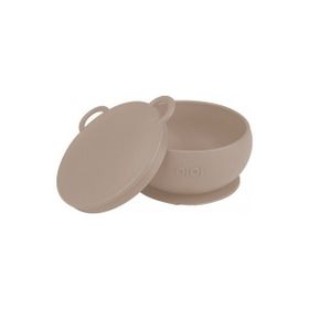 Oioi Bubble Beige Silikon Kapaklı Kase