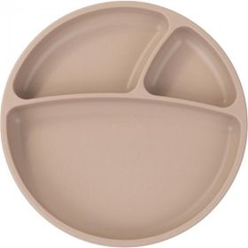 Oioi Bubble Beige Vakum Tabanlı Silikon Porsiyon Mama Tabağı