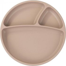 Oioi Bubble Beige Vakum Tabanlı Silikon Porsiyon Mama Tabağı