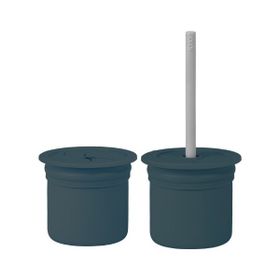 Oioi Ham Hüp Deep Blue - Powder Grey Silikon Pipetli Bardak
