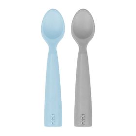 Oioi Mineral Blue - Powder Grey Nam Nam 2’li Silikon Mama Kaşığı