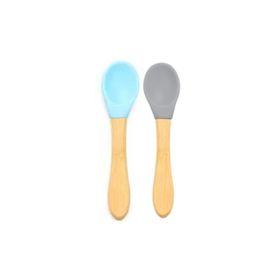 Oioi Mineral Blue - Powder Grey Nam Nam 2’li Silikon Mama Kaşığı