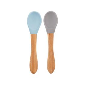 Oioi Mineral Blue - Powder Grey Nam Nam 2’li Silikon Mama Kaşığı
