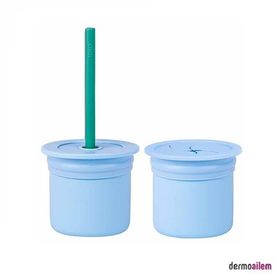 Oioi OIOI-01100102-MV-YSL Mavi Yeşil Ham Hüp Pipetli Bardak Seti