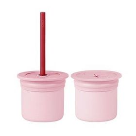 Oioi Pembe-Bordo Ham Hüp Pipetli Bardak Seti