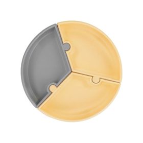 Oioi Puzzle 6+ Ay Mellow Yellow Powder Grey Bebek Tabağı