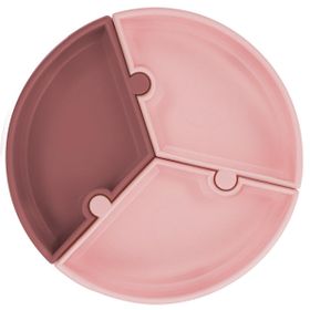 Oioi Puzzle Pinky Pink Powder Grey Mama Tabağı