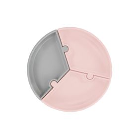 Oioi Puzzle Pinky Pink Powder Grey Mama Tabağı