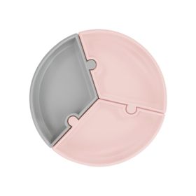 Oioi Puzzle Pinky Pink Powder Grey Mama Tabağı