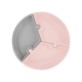 Oioi Puzzle Pinky Pink Powder Grey Mama Tabağı