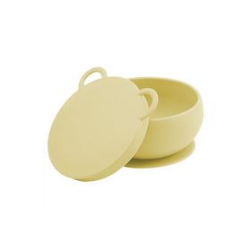 OiOi Vakum Tabanlı Mellow Yellow Silikon Kapaklı Kase