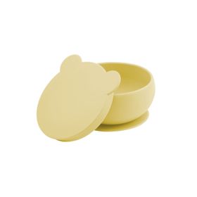 OiOi Vakum Tabanlı Mellow Yellow Silikon Kapaklı Kase