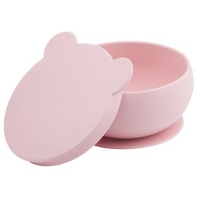 Oioi Vakum Tabanlı Pinky Pink Silikon Kapaklı Kase