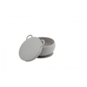 Oioi Vakum Tabanlı Powder Grey Silikon Kapaklı Kase