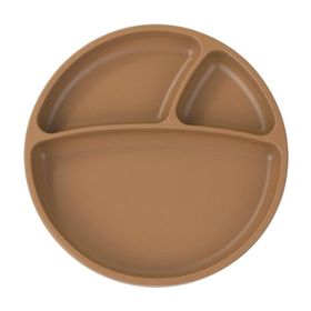 Oioi Woody Brown Vakum Tabanlı Silikon Porsiyon Mama Tabağı