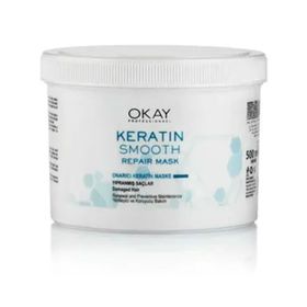 OKAY Keratin Smooth 500 ml Kestane Akaju Onarıcı Maske