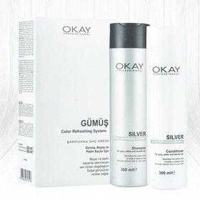 OKAY Professional 2x300 ml Sİlver Color Refreshing System Şampuan Krem Set