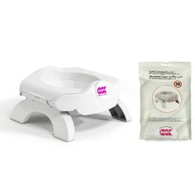 OKbaby Beyaz 30'lu Roady Katlanabilir Oturak ve Klozet Adaptörü & Disposable Bez Seti