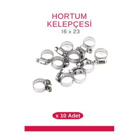 Okçu Kardeşler 16 x 23 mm 10 Adet Vidalı Ayarlı Metal Hortum Kelepçesi