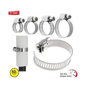 Okçu Kardeşler 16 x 23 mm 50 Adet Vidalı Ayarlı Metal Hortum Kelepçesi