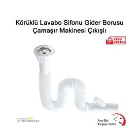 Okçu Kardeşler Çamaşır Makinesi Çıkışlı Körüklü Lavabo Sifonu Gider Borusu