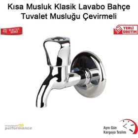 Okçu Kardeşler Çevirmeli Kısa Klasik Lavabo Bahçe Tuvalet Musluğu