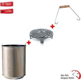 Okçu Kardeşler Soba Odun Kömür Kovası + Soba Izgarası + Soba Kovası Kulbu