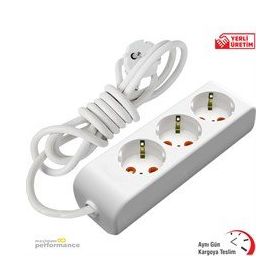 Okçu Kardeşler Viko Multi-Let 3'lü 1 Metre Topraklı Çocuk Korumalı Grup Priz