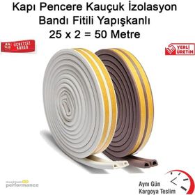 Okçu Kardeşler Yapışkanlı 25x2 m Kapı Pencere Kauçuk İzolasyon Bandı Fitili