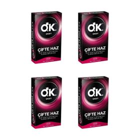 Okey 10'lu 4 Adet Çifte Haz Prezervatif Paket