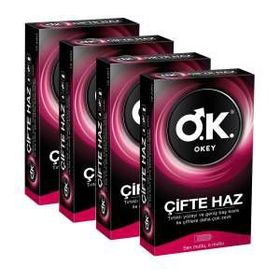 Okey 10'lu 4 Kutu Çifte Haz Prezervatif Paket